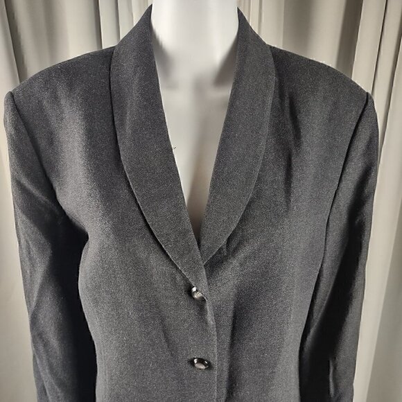 Kasper ASL Women's Charcoal Leading to Black Three Button Blazer Size 18 - Picture 2 of 12